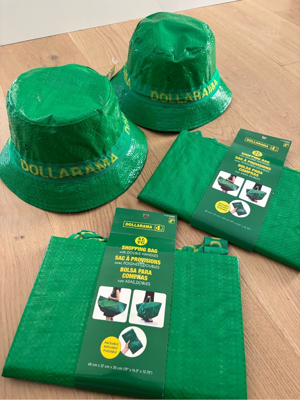 Dollarama Bucket Hat with XL Shopping Bag! Great Gag Gift, Halloween Costume NWT